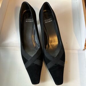 Stuart Weitzman black suede kittenheels
